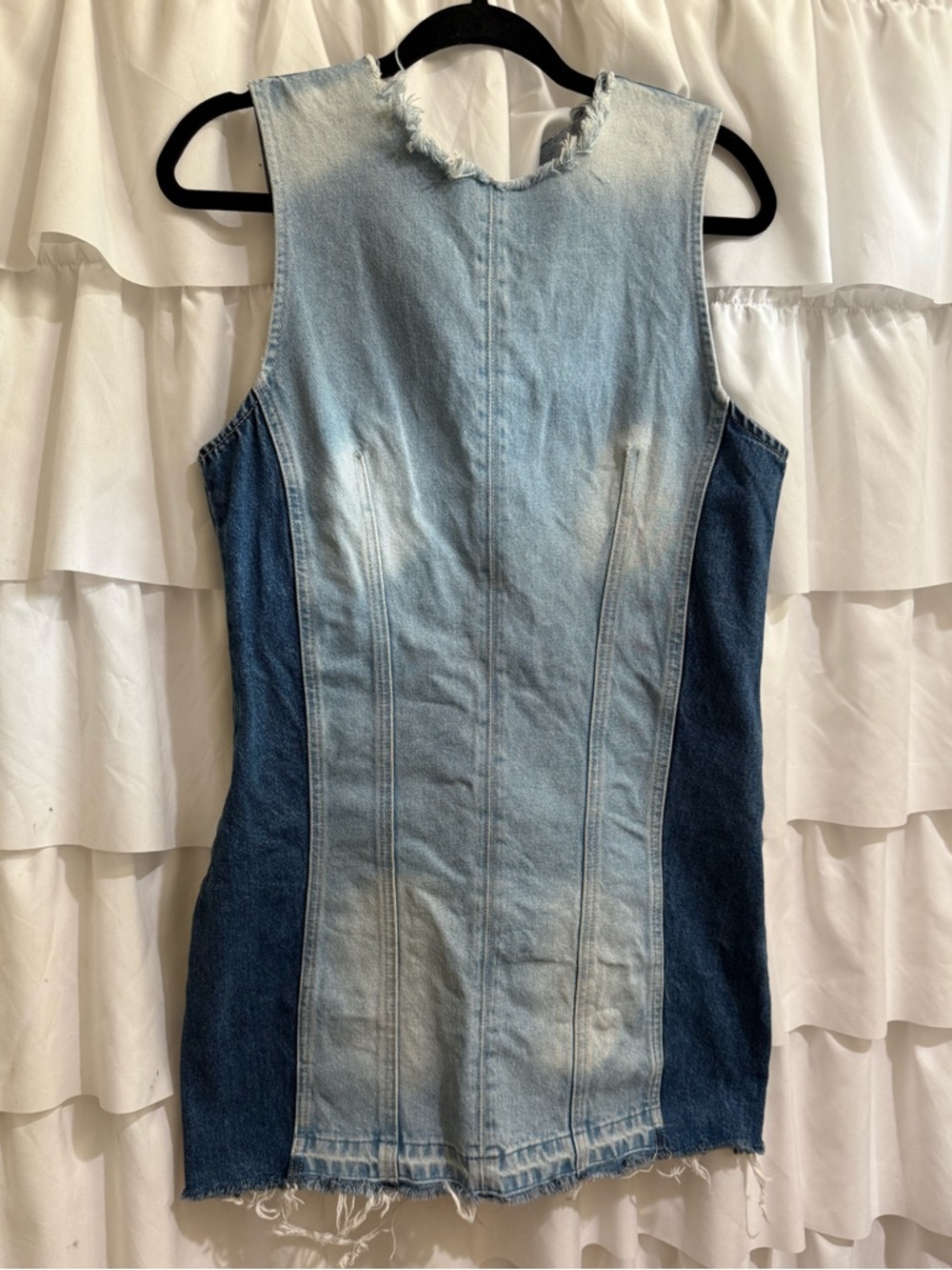 Zara Light & Dark Blue Two-Tone Denim Dress